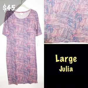NWT LuLaRoe Large Julia Pink Purple Abstract